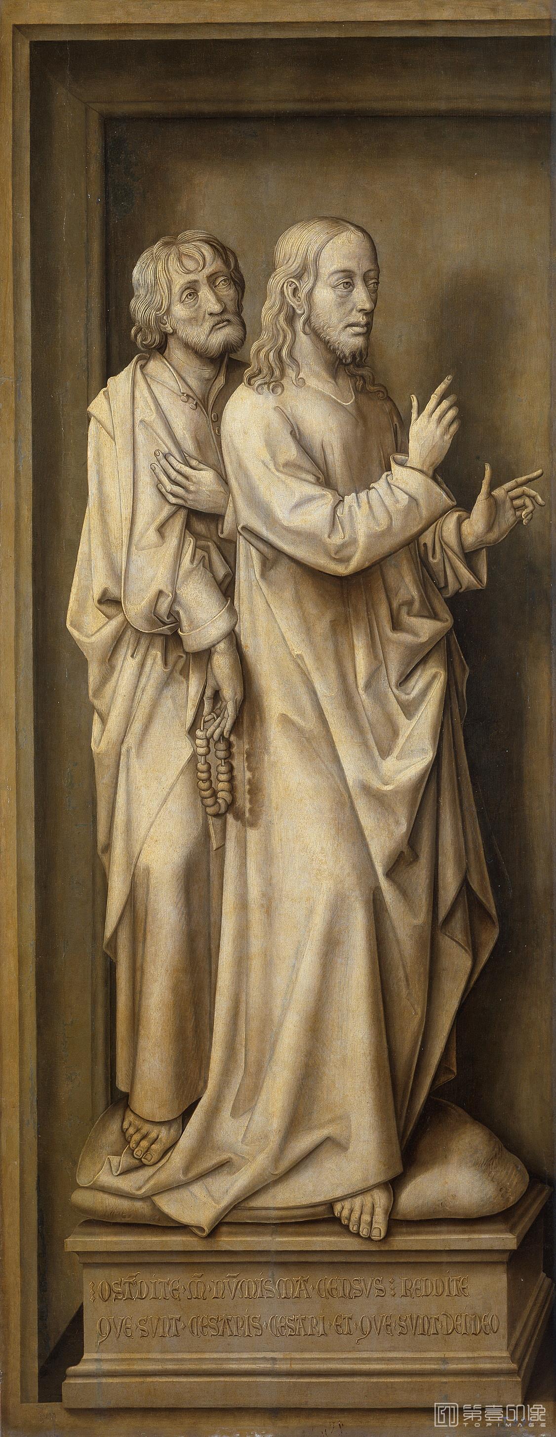 雕塑-西班牙普拉多美术馆油画藏画-Stockt, Vrancke van der-Tríptico de la Redención la moneda del César-2622